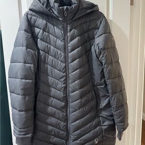 Spyder Charcoal Hooded Puffer Coat